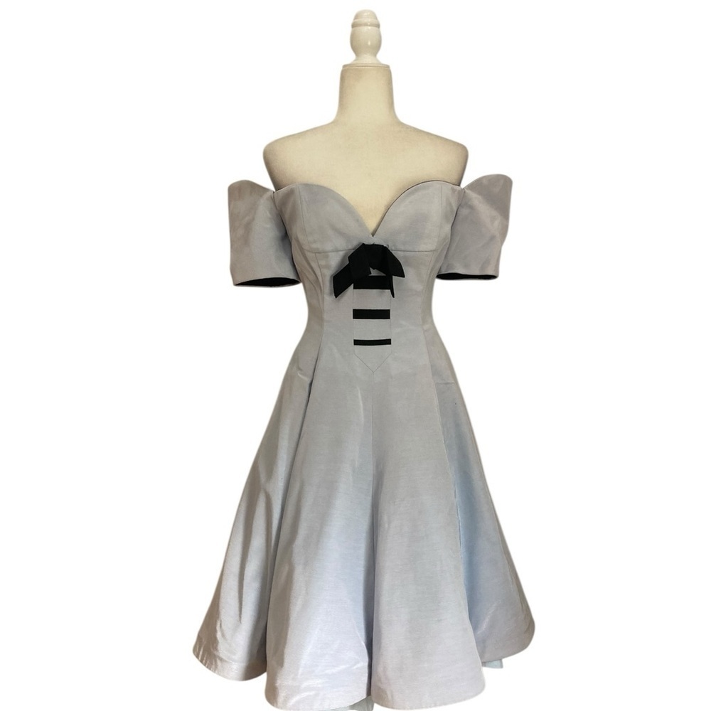 Pilar Rossi for Saks Fifth Avenue Vintage Off-Shoulder Fit & Flare Dress - Picture 2 of 9